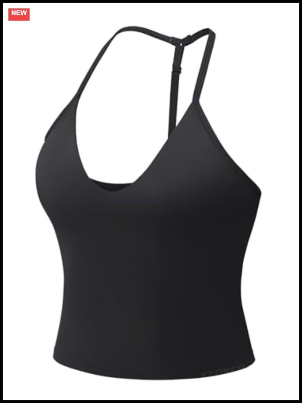 Women's Impact Halter Tank Top With Built-In Bra, Open Back, Adjustable Straps
